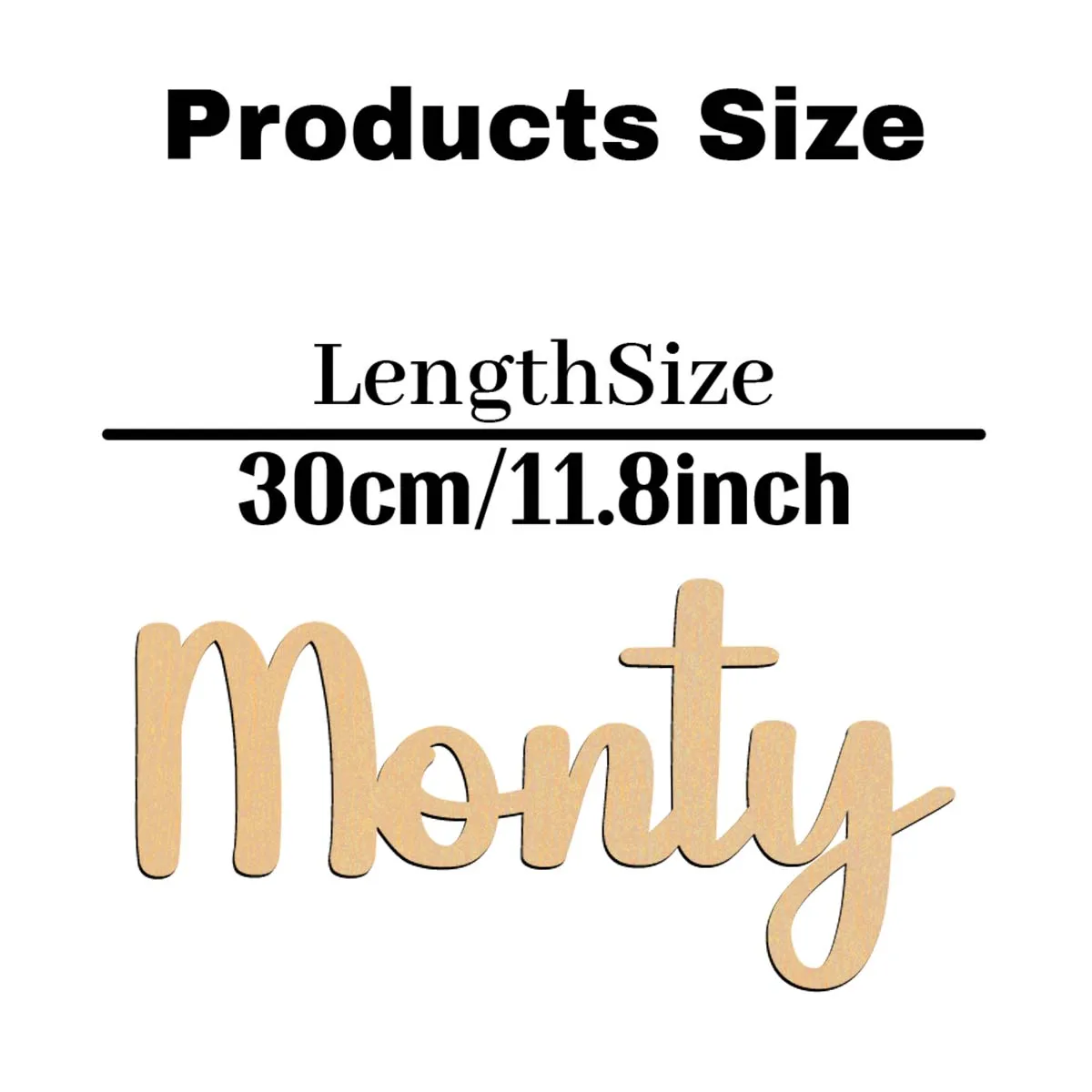 1pc fai da te Monty esempio testo personalizzato cartello tagliato al laser decorazione in legno cartello in legno orientamento verticale decorazione da appendere alla porta