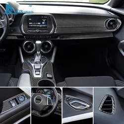 Embellecedor Interior de coche de fibra de carbono Real para Chevrolet Camaro 2016, 2017, 2018, 2019, 2020, 2021, 2022, accesorios de pegatina roja y negra