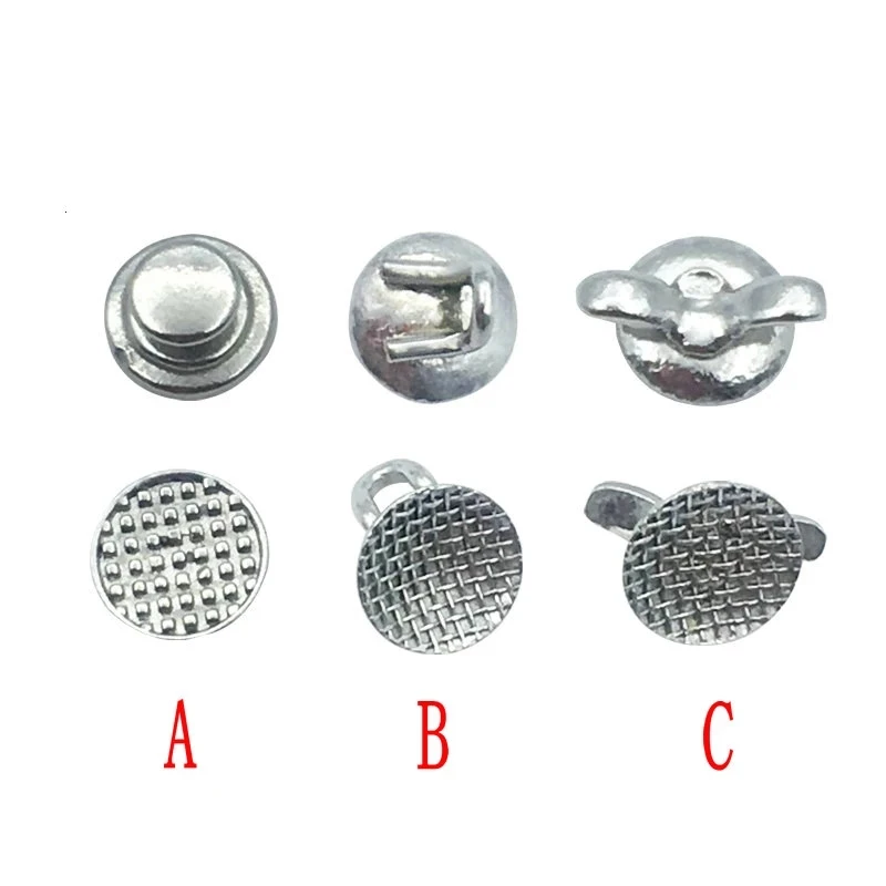 10Pcs Dental Orthodontic Lingual Button For Bondable Round Mesh Base Monoblock Dental Traction Hook Dental Lingual Cleats