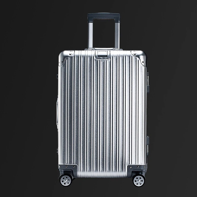 

100% Aluminum Suitcase Cabin 20/22/24/26/29 inch Magnesium Alloy Carry on Luggage Password Box TSA Lock Metal Hard Trolley Case