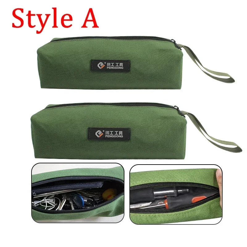 Thick Durable Canvas Pouch Toolbag Storage Organizer Instrument Bags Portable for Electrical Tool Tote Bag Multifunction Case