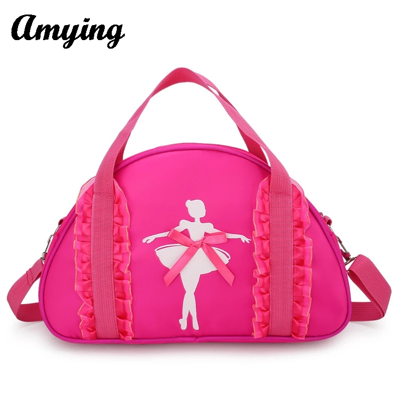 Bolsa de baile de un hombro para niños, bolso de Baile de Princesa de encaje para niños, bolsas de almacenamiento para deportes de gimnasia, bolso de baile de Ballet Latino