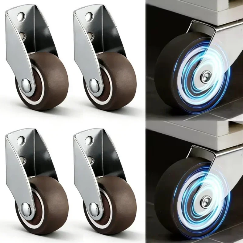 4PCS Rigid Casters, Door Support Casters, Silent Rubber Wheels, Built-in Bearings, Fence Gates, Billboards, Furniture, Cabinets