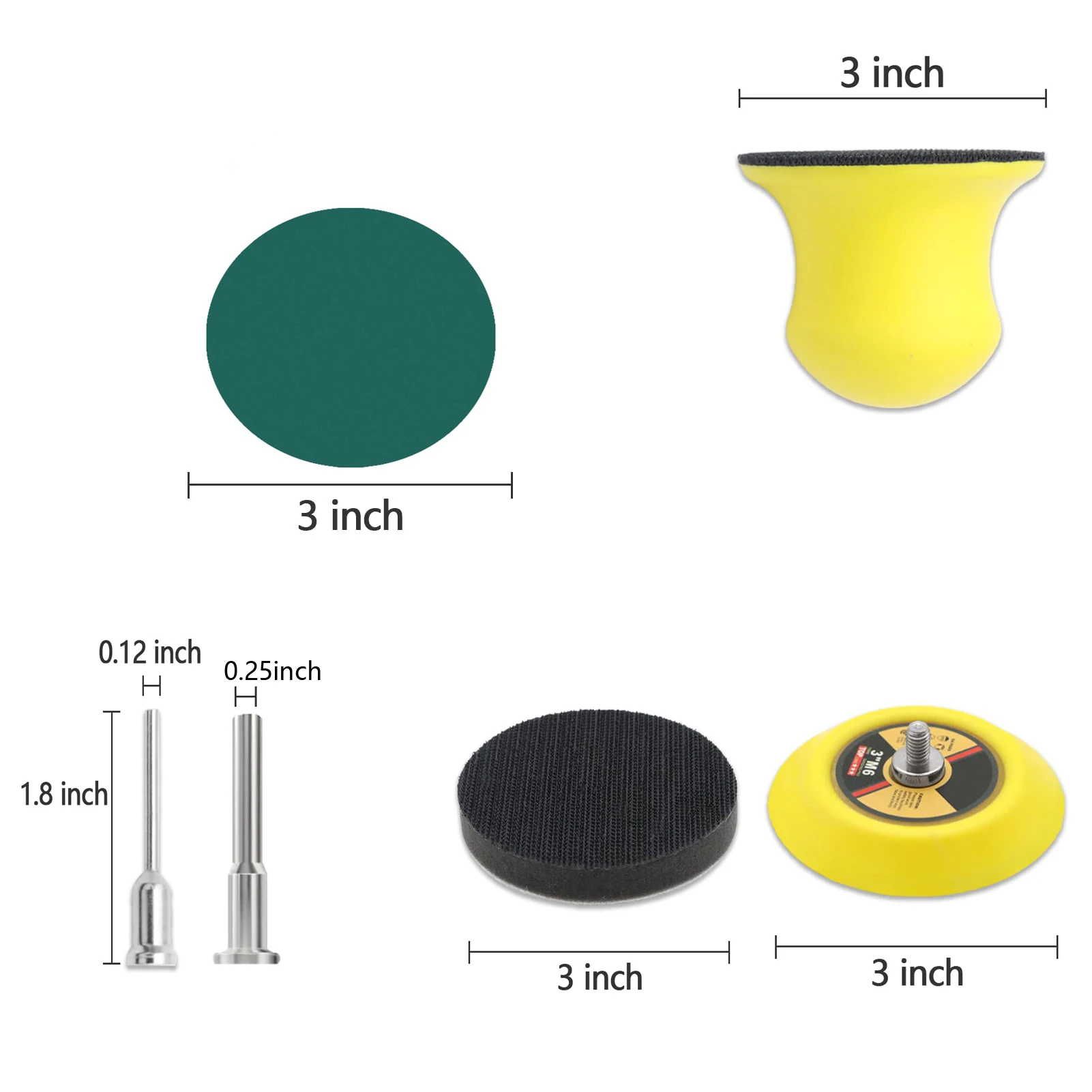 

3-дюймовая наждачная бумага на липучке, 125 шт., зернистость 60-2000 с ручным шлифовальным блоком, шлифовальная пластина для полировки деревянных автомобилей