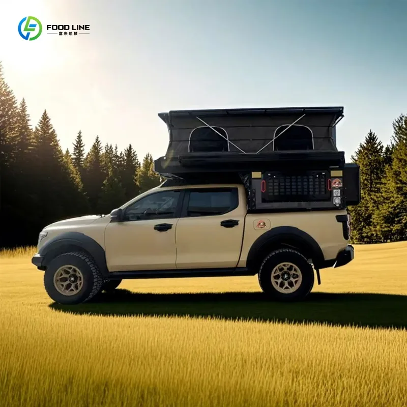 Customized Lightweight Enhanced Pop Up Pickup Camper 4x4 On Truck Camper With Built In Bathroom
