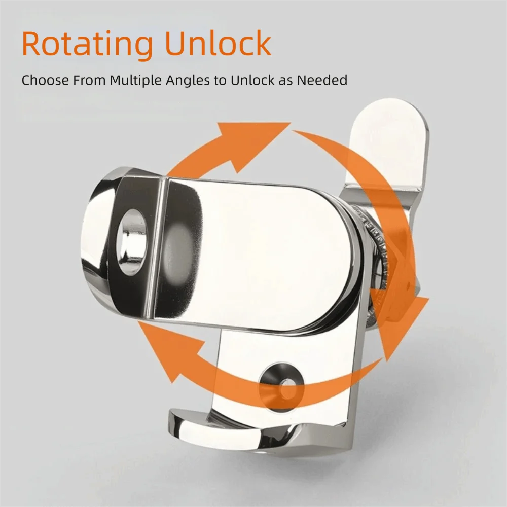 Zinc Alloy Construction Cabinet Door Padlock Matte Silver Finish Security Lock Furniture Padlock Rotary Tongue Mechanism