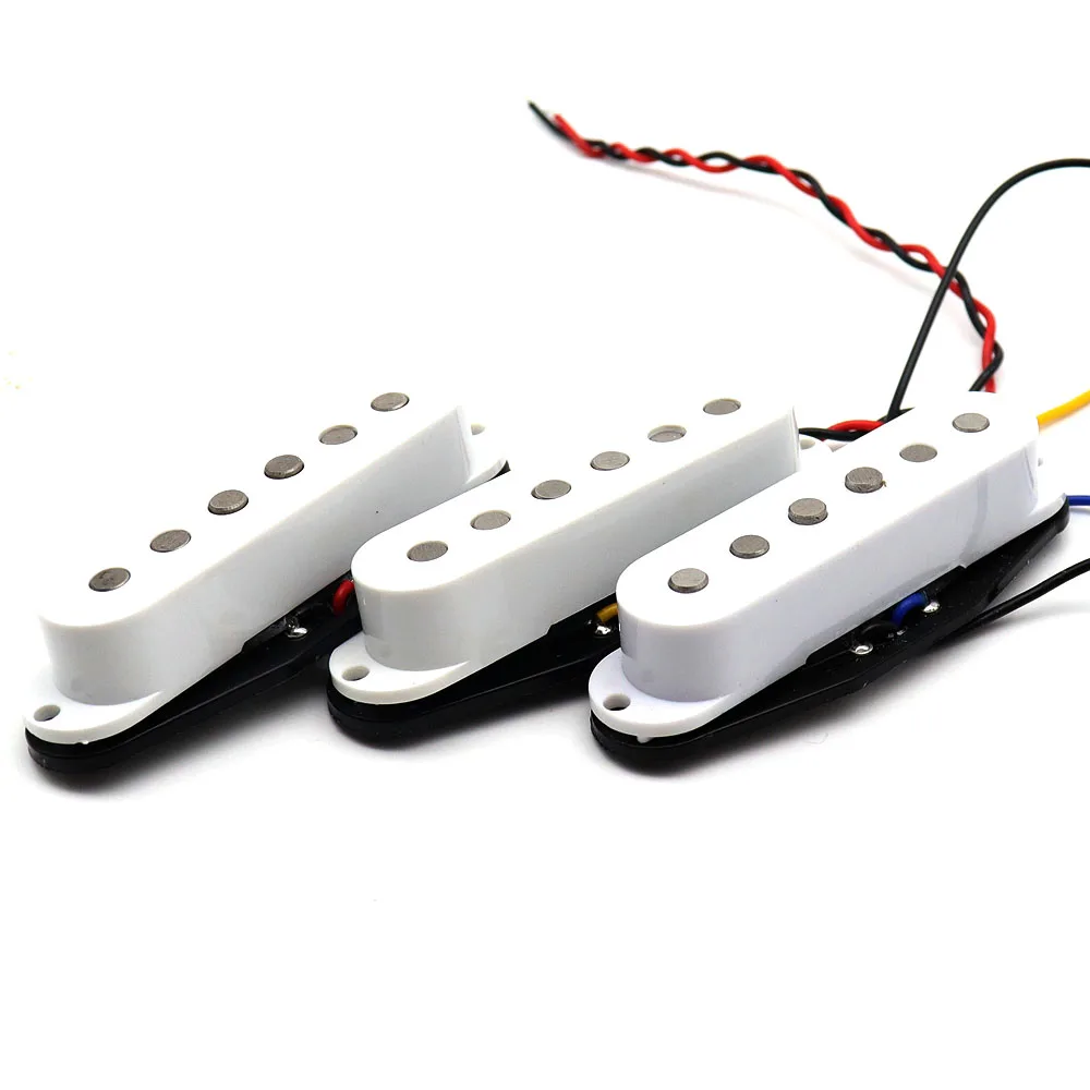 Guitar Single Coil Guitar Pickups Alnico SSS 50/50/52mm White for ST SQ Electric Guitar