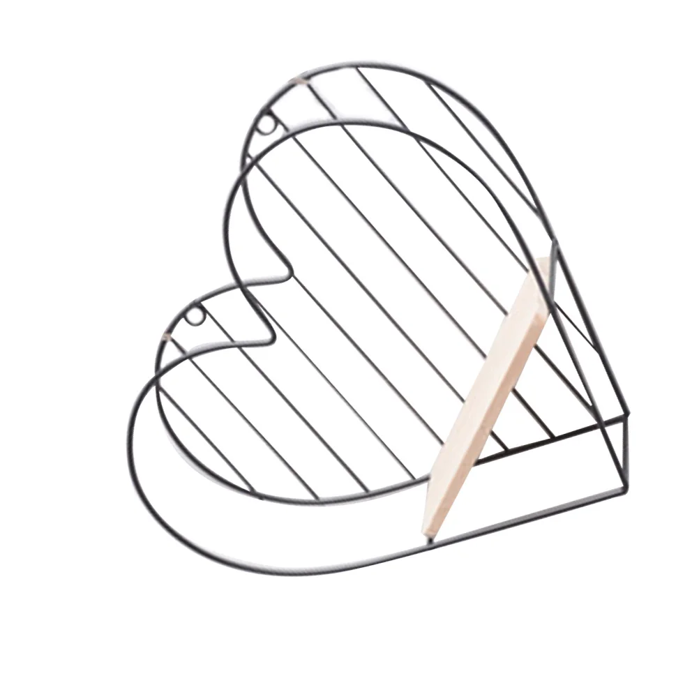 

Heart Shape Wall Hanging Rack Home Decor Ornament Iron Stand Living Room Resin Crafts Small Stylish Exquisite