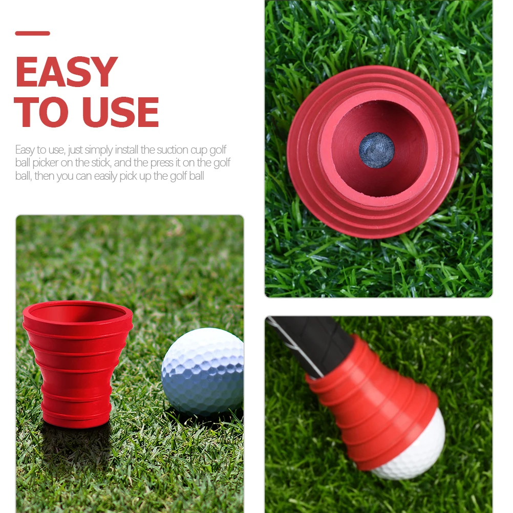 

2pcs Rubber Ball Retriever Suckers Replaceable Durable Golf Pickup Tools Compact Professional Golf Grabber Accessory