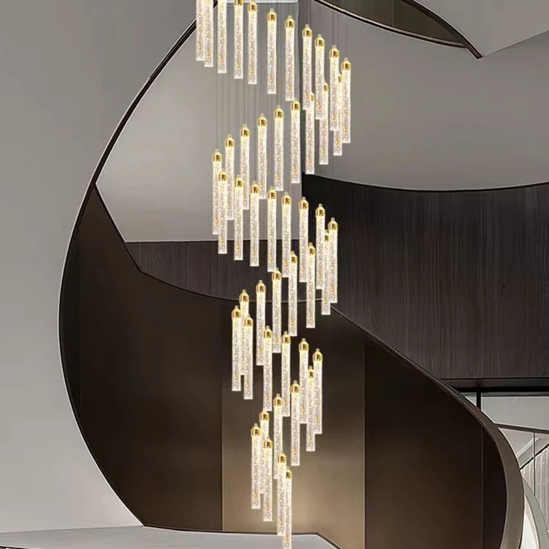 Modern home decoration crystal chandelier, stair Pendant lamp, living room Pendant lights, interior lighting