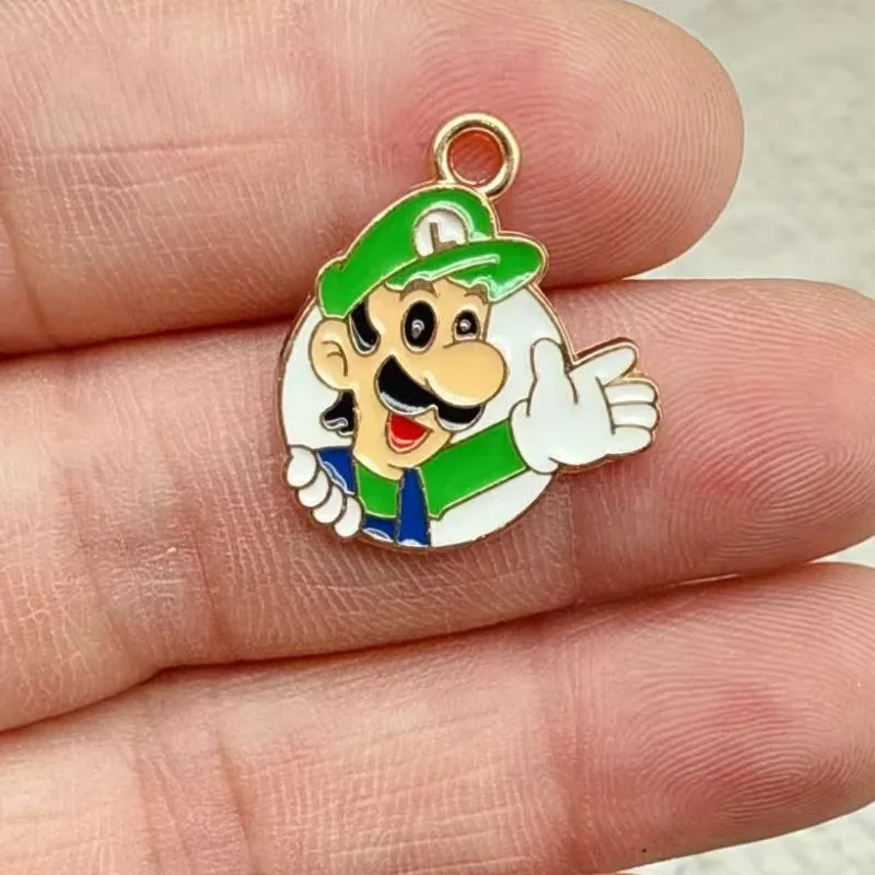 10pcs anime cartoon  Charm for Jewelry Making Enamel Necklace Keychain Phone Pendant Diy Accessories Alloy Metal Gold ﻿