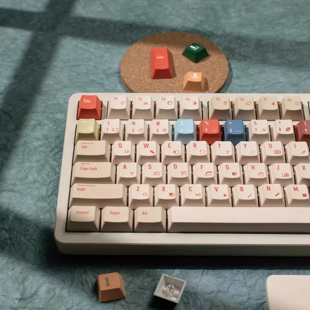 Designer Theme Keycap Set129key PBT Custom Individuality Brief Keyboard Cap Cherry Profile Gaming KeyCap for Mechanical Keyboard