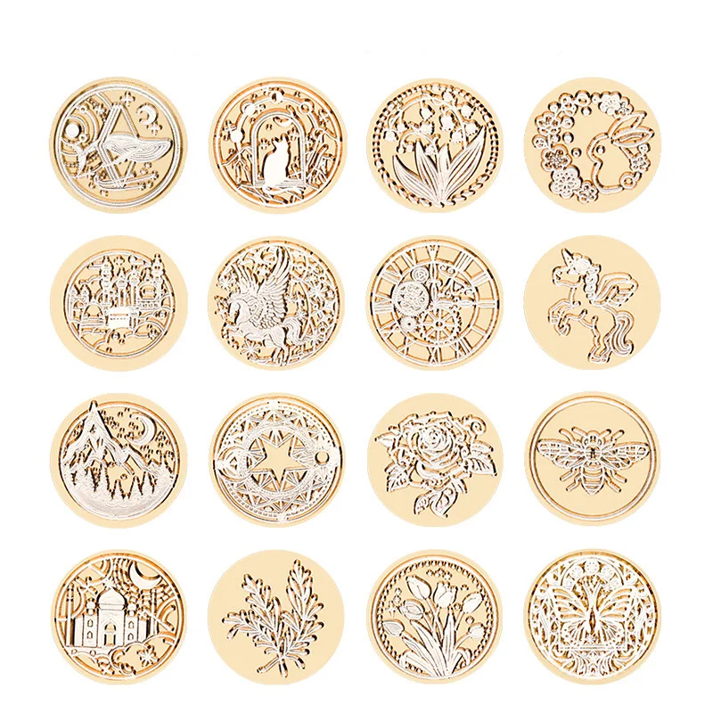 Star Sky Rose Wax Seal Stamp Butterfly Sealing Wax Stamp Replace Head Flower Stamp Leaf Decor Wedding Invitations Christmas Gift