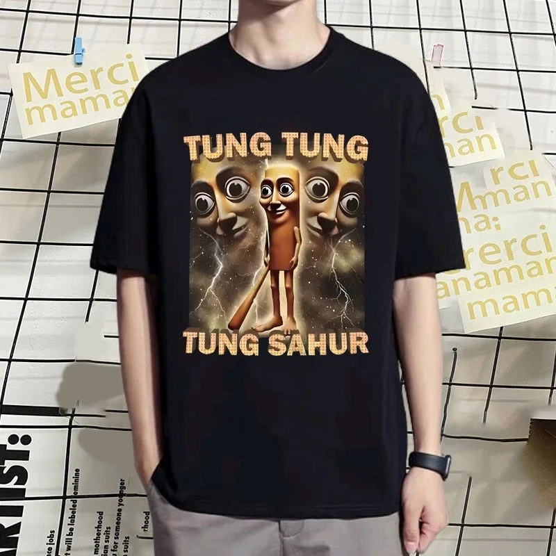 

Hot Brainrot Kids T-Shirts Funny Cartoon Graphic T-Shirt Tung Tungtung Sahur Child Casuals Short Sleeves Tops Boys Clothes