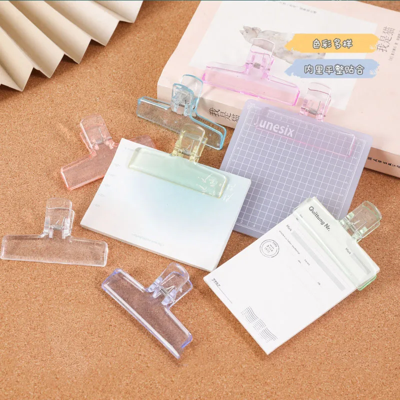 10Pcs Creative Transparent Jelly Clip Storage Supplies Stationery School Office Supplies Storage Clip