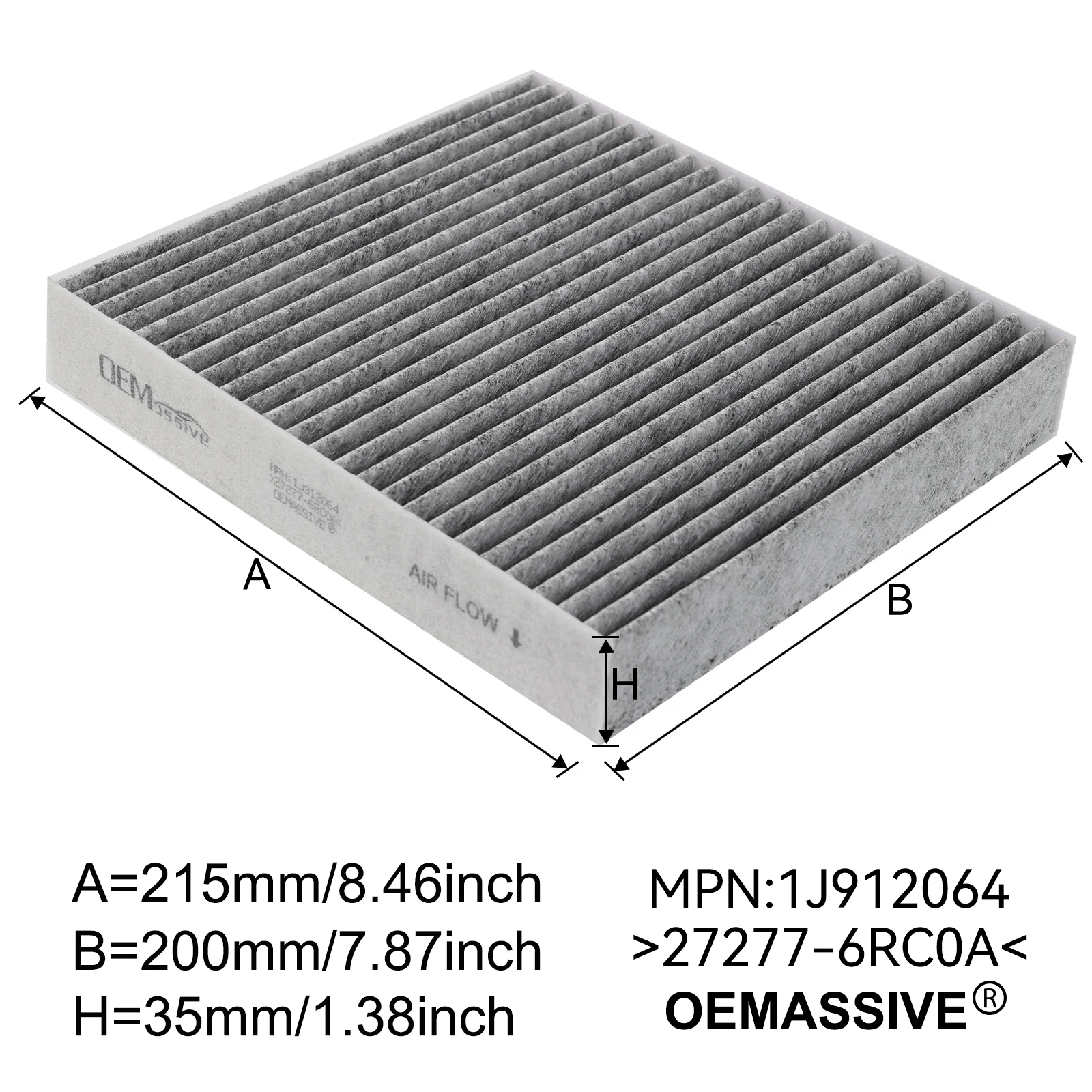 Car Activated Carbon Pollen Cabin Air Filter 27277-6RC0A 27277-6RF0A For Nissan Rogue X-Trail T33 Qashqai MK3 J12 Pathfinder R53