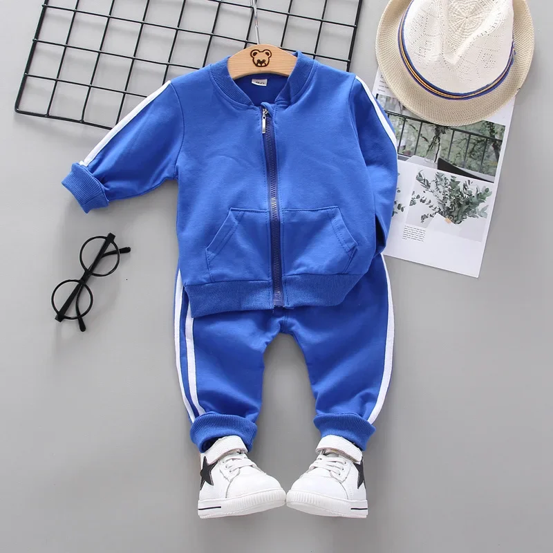 Fashion Children Clothing Spring Autumn Baby Girl Clothes Set Boys Cotton Jacket Pants 2 Pieces Toddler Costume Kids Tracksuits