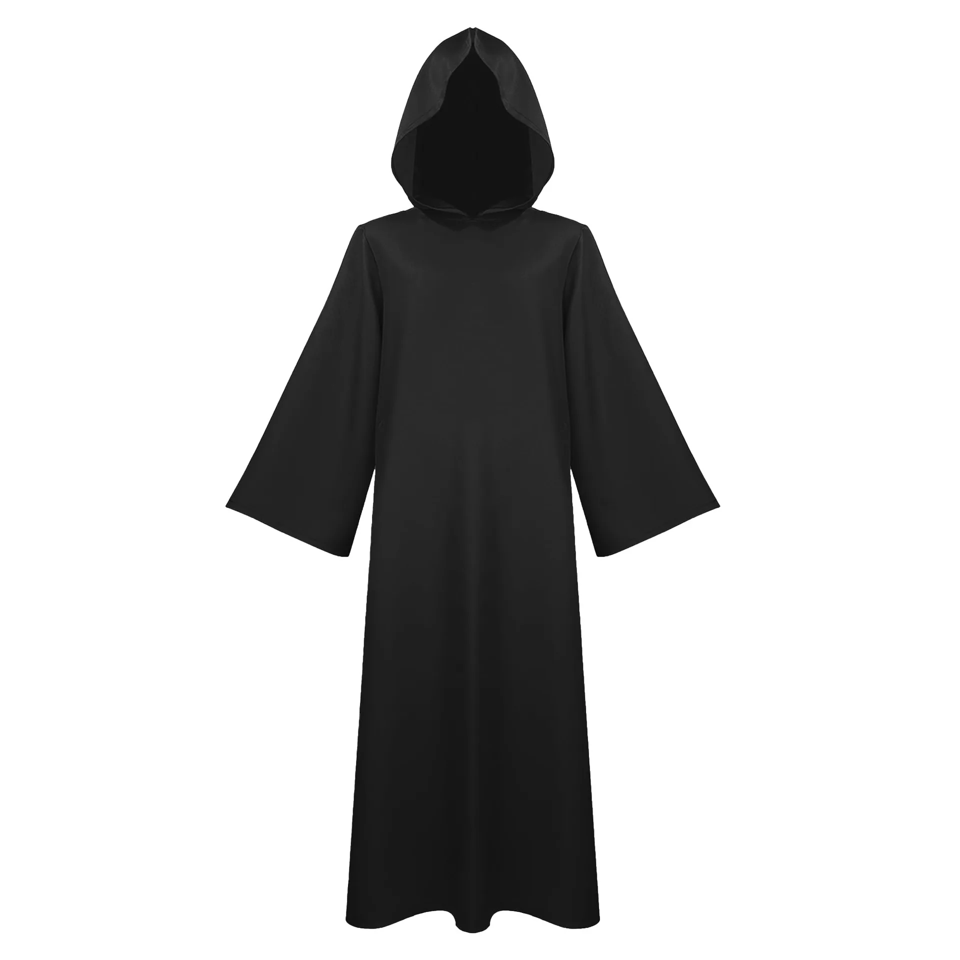 Halloween Men Medieval Monk Robes Costumes Wizard Costumes Priest Costumes Long Robe Black Cloak