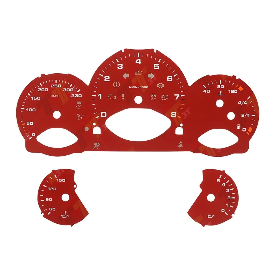 

Gauge Face for Porsche 911 997 Carrera Instrument Cluster 330KM 8000rpm Red 99764111412D07