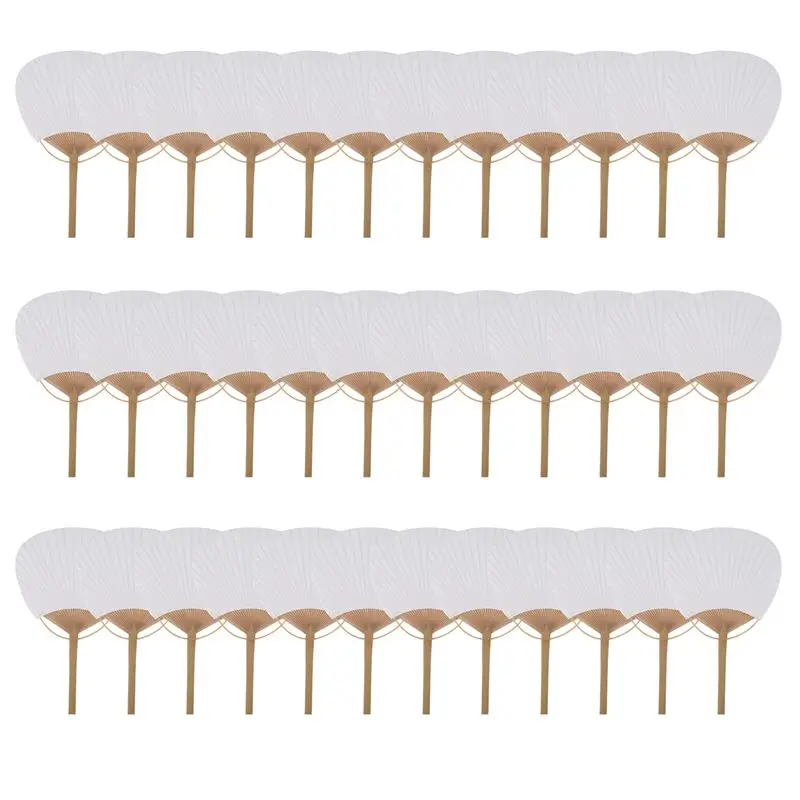ABUH-36 Pcs/Lot Wedding White Paddle Fan For Wedding Decoration