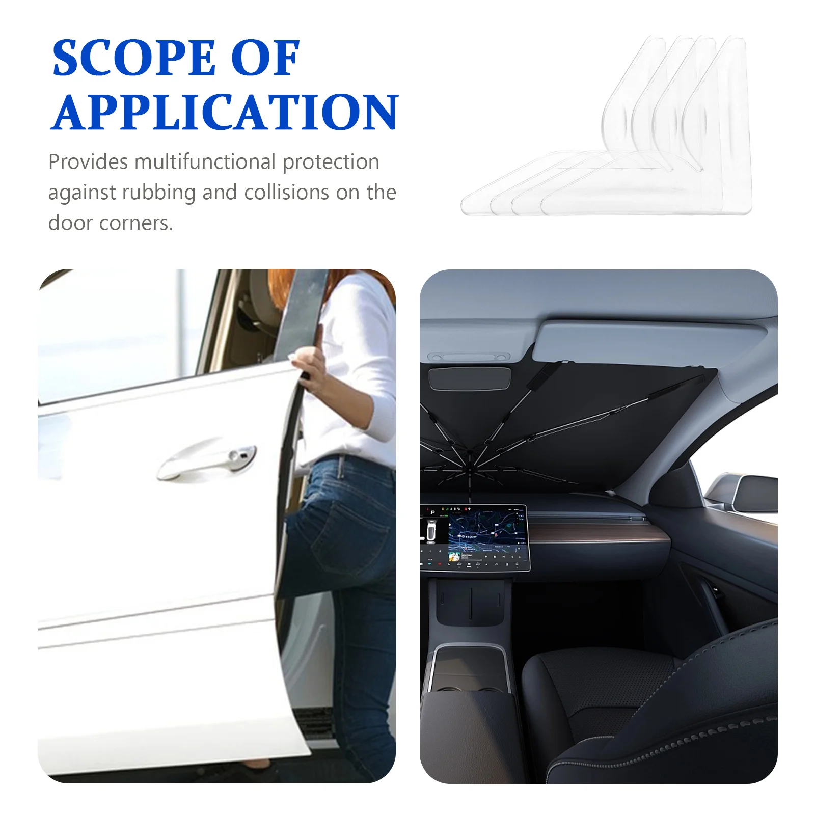 

4Pcs Car Door Edge Guards Silicone Protection Scratch Guard Corner Protector Auto Door Corner Sticker Anti-Collision