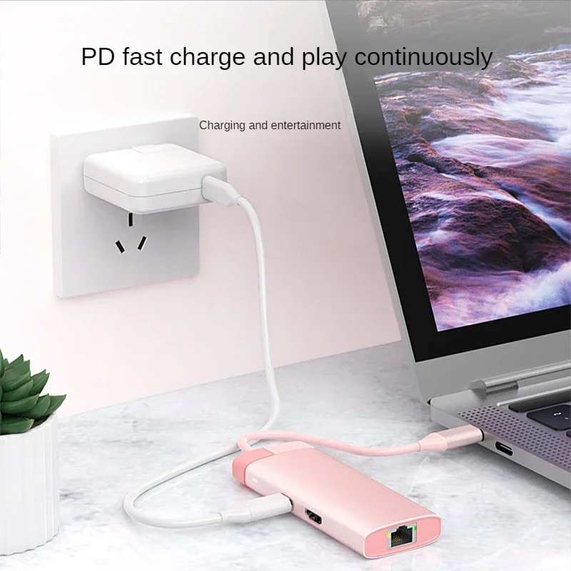 Imagem -03 - Usb c Extender Hub Usb 3.0 100m Docking Station Pd100w Carregamento 4k Hdmi 1080p para Xiaomi Lenovo Macbook Pro 13 15 ar