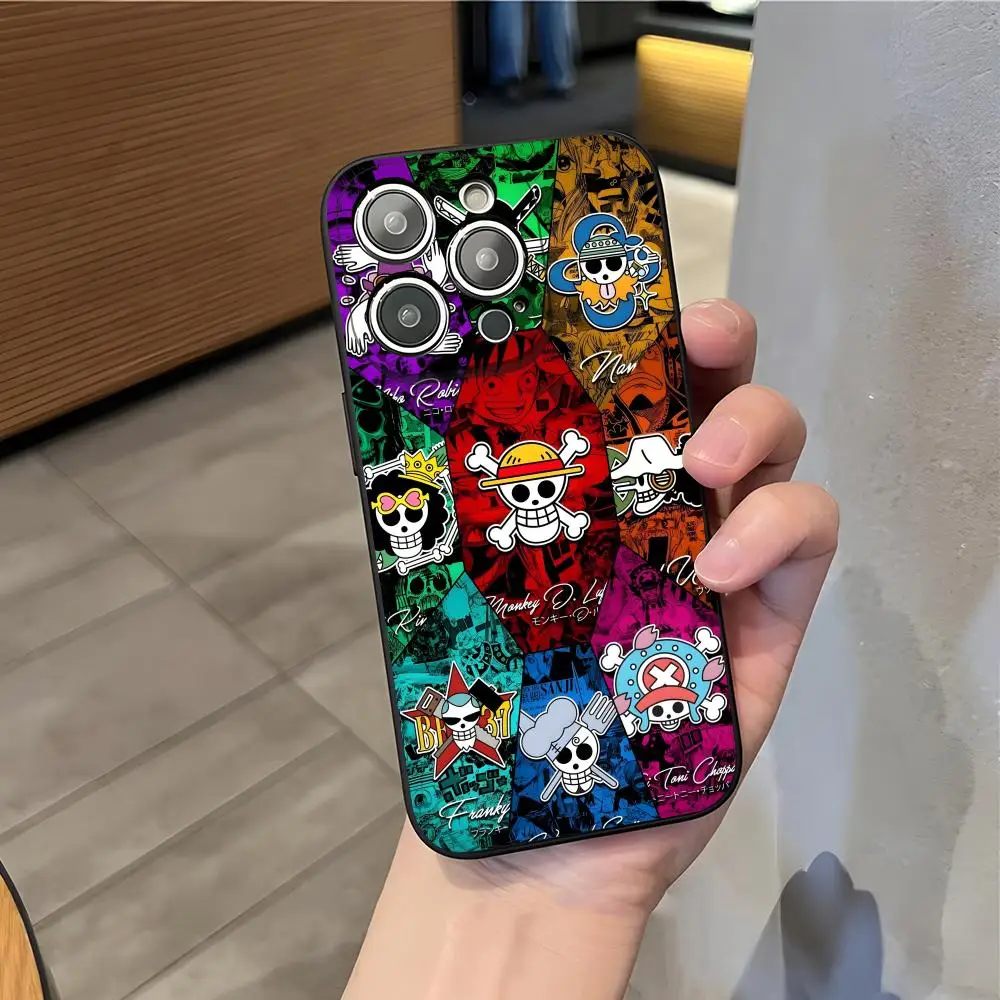 Anime One Pieces Phone Case For IPhone 17 Air 16 E Pro Max 15 14 13 Mini 12 Pro 11 XS Max 7 8 Plus Black Soft Shell #2