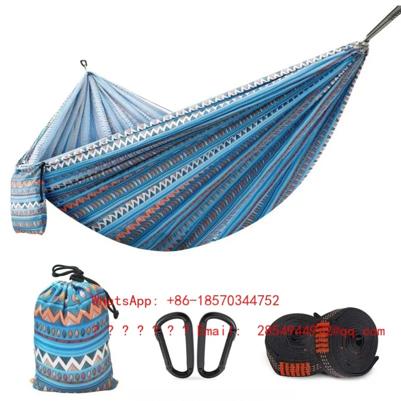 2026    Printed Hammock Outdoor Camping Picnic Camping Self-driving Tour Parent-child Swing Mesh Bed Anti-rollover