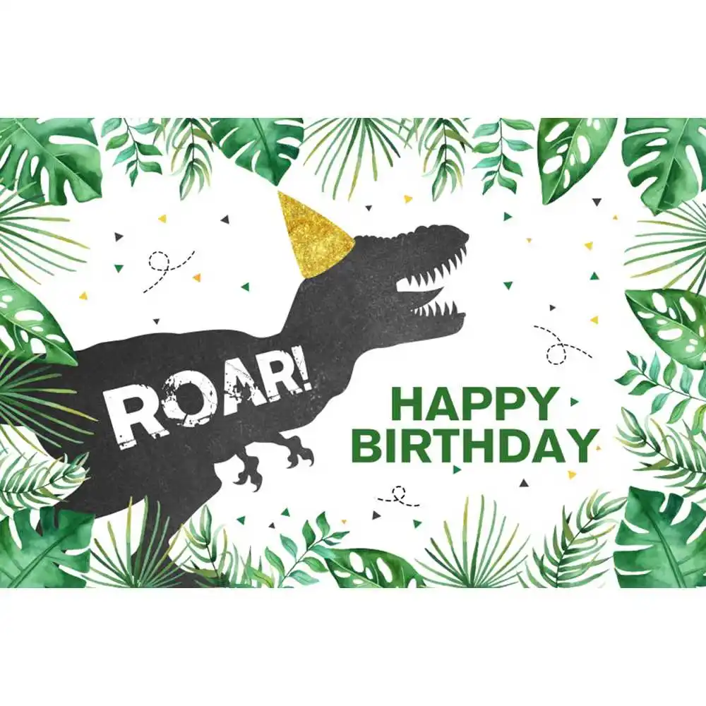 Dinosaur Theme Baby Birthday Party Background Decoration Tropical Jungle Safari Kids Photography Background Studio Supplies