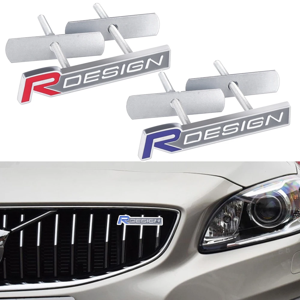 Car 3D Metal RDESIGN Badge Sticker Auto Front Grille Trunk Emblem Decal Accessories For Volvo Rdesign T6 AWD C30 C70 S40 S60 S70