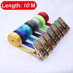 10M Buckle Tie-Down Belt Cargo Straps For Car Motorcycle Bike With Metal Buckle Tow Rope Strong Ratchet Belt For Luggage Bag