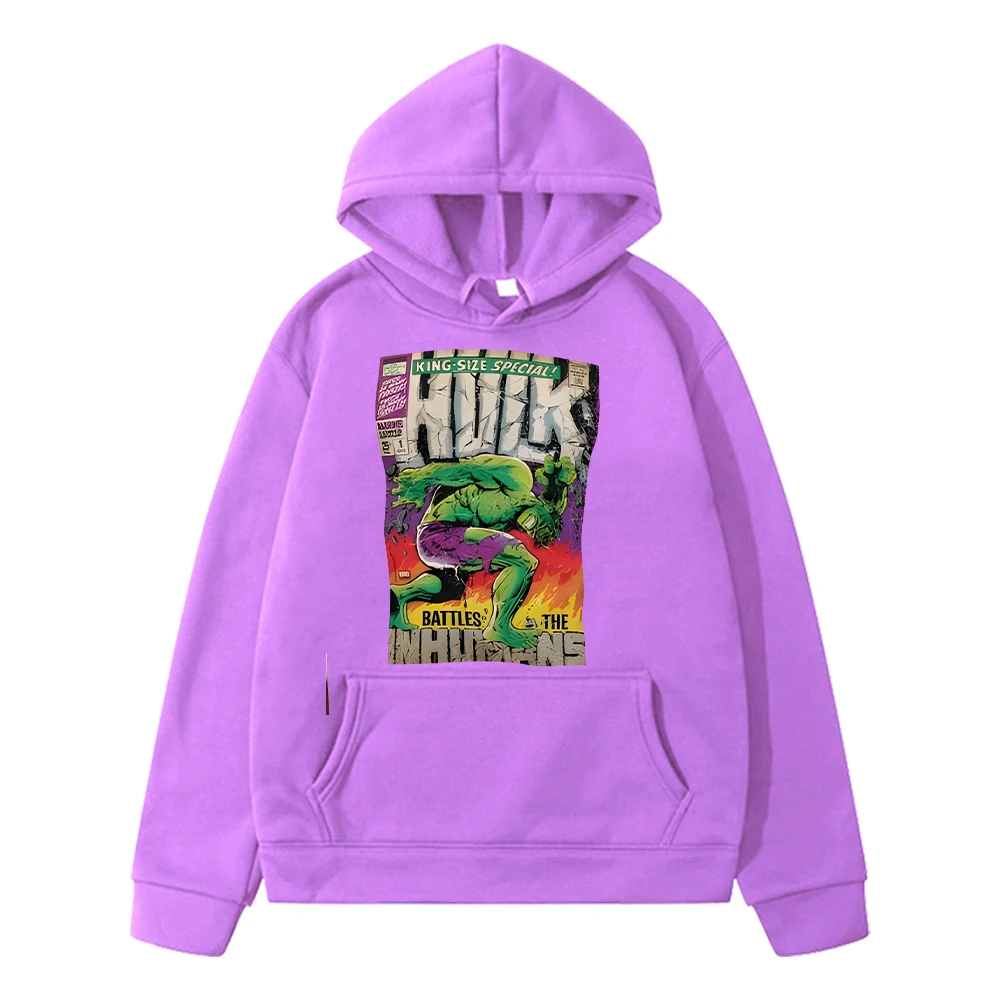 The Hulk Print anime hoodie Fleece sweatshirt boys clothes Marvel Kawaii hoodies pullover jacket y2k sudadera kids clothes girls