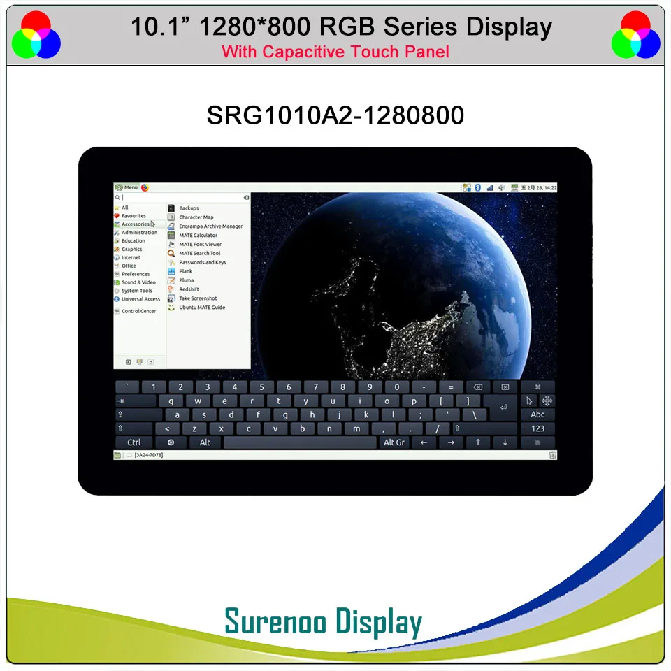 10.1 "Inch 1280*800 Ips Rgb Lvds Tft Lcd Module Scherm Monitor W/I2C Capacitieve Touch panel