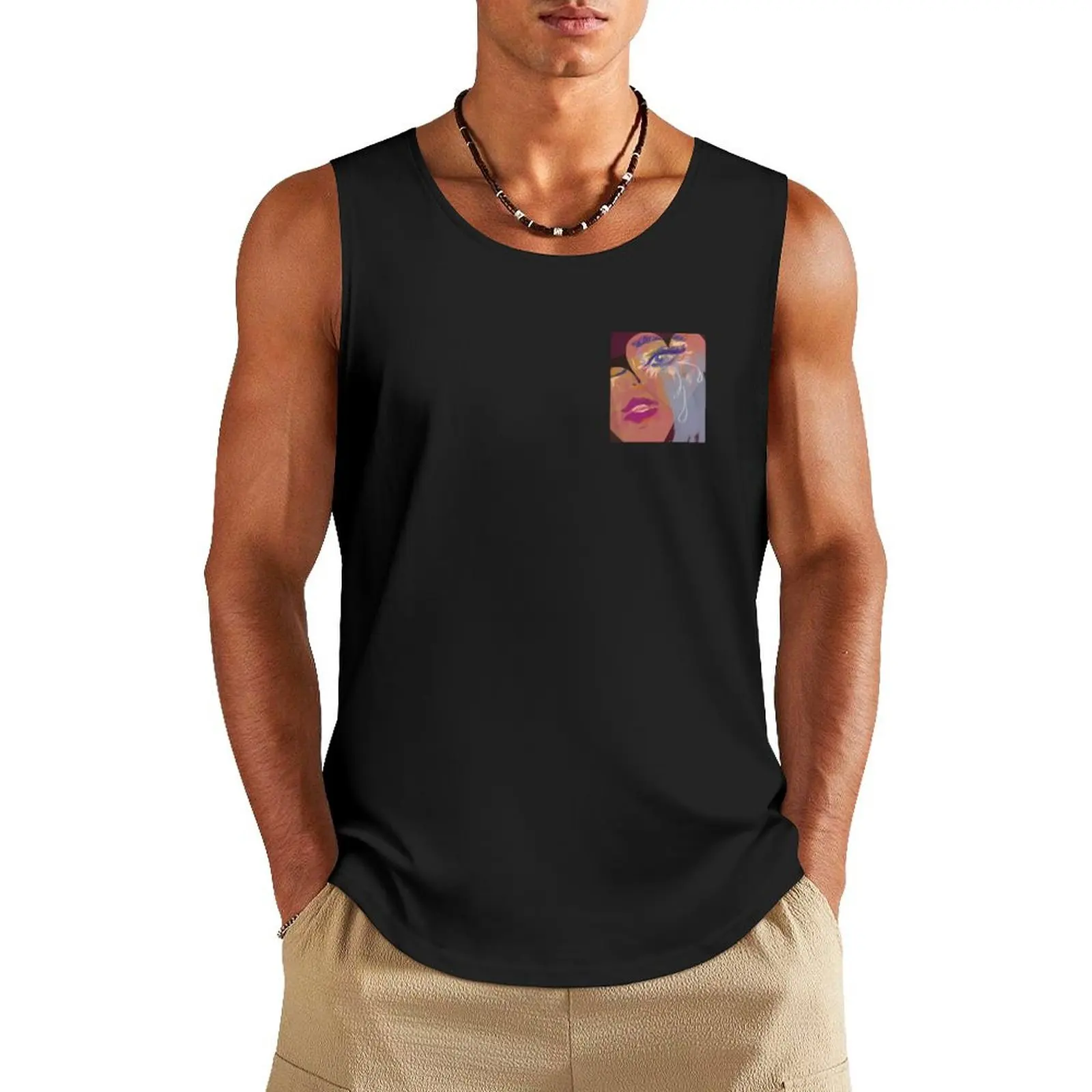 Vibrant Eye and Some Broken Heart Tank Top T-shirt men summer Men's tops t-shirts for Men's gym anime gym