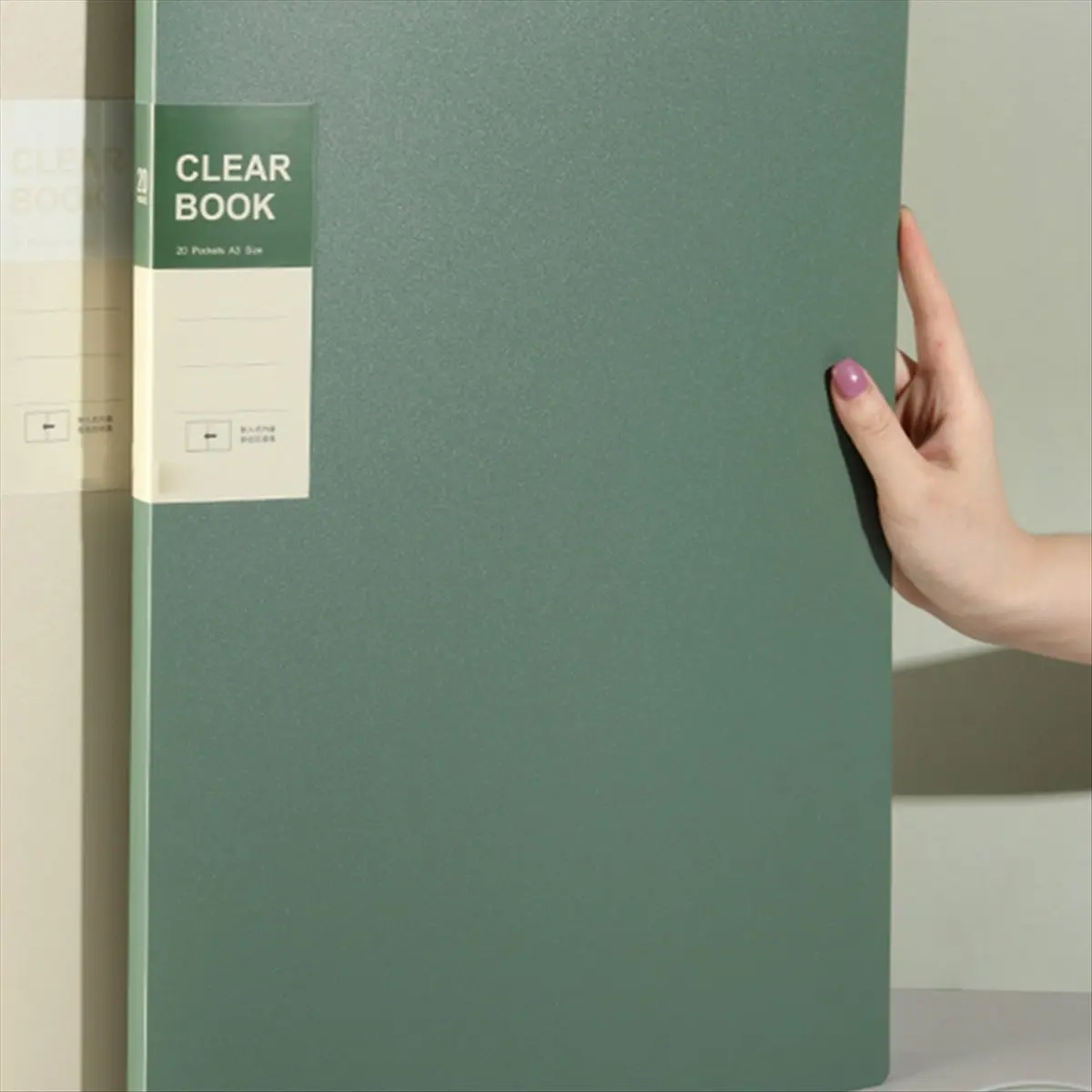 Fits for A3 Side-Entry Art Portfolio for Students - Painting Folder, Poster, Sketch Paper, Insert Pockets 60Pages Green