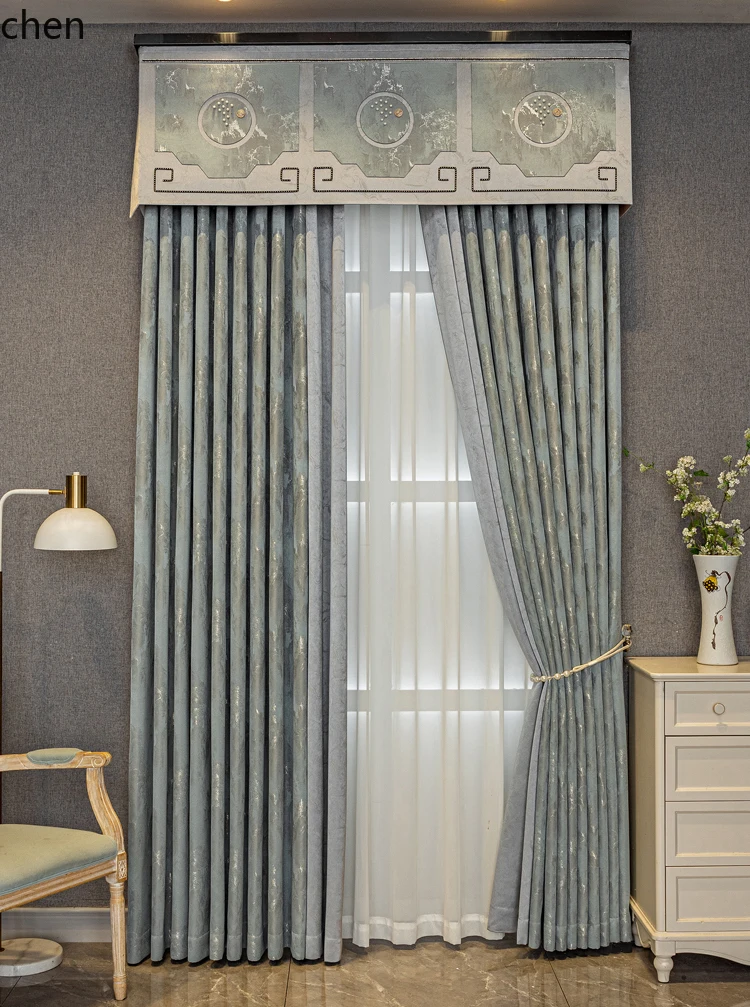 

ZML Custom Curtains for Living Room and Bedroom High Precision Jacquard Classical Chinese Style New Model