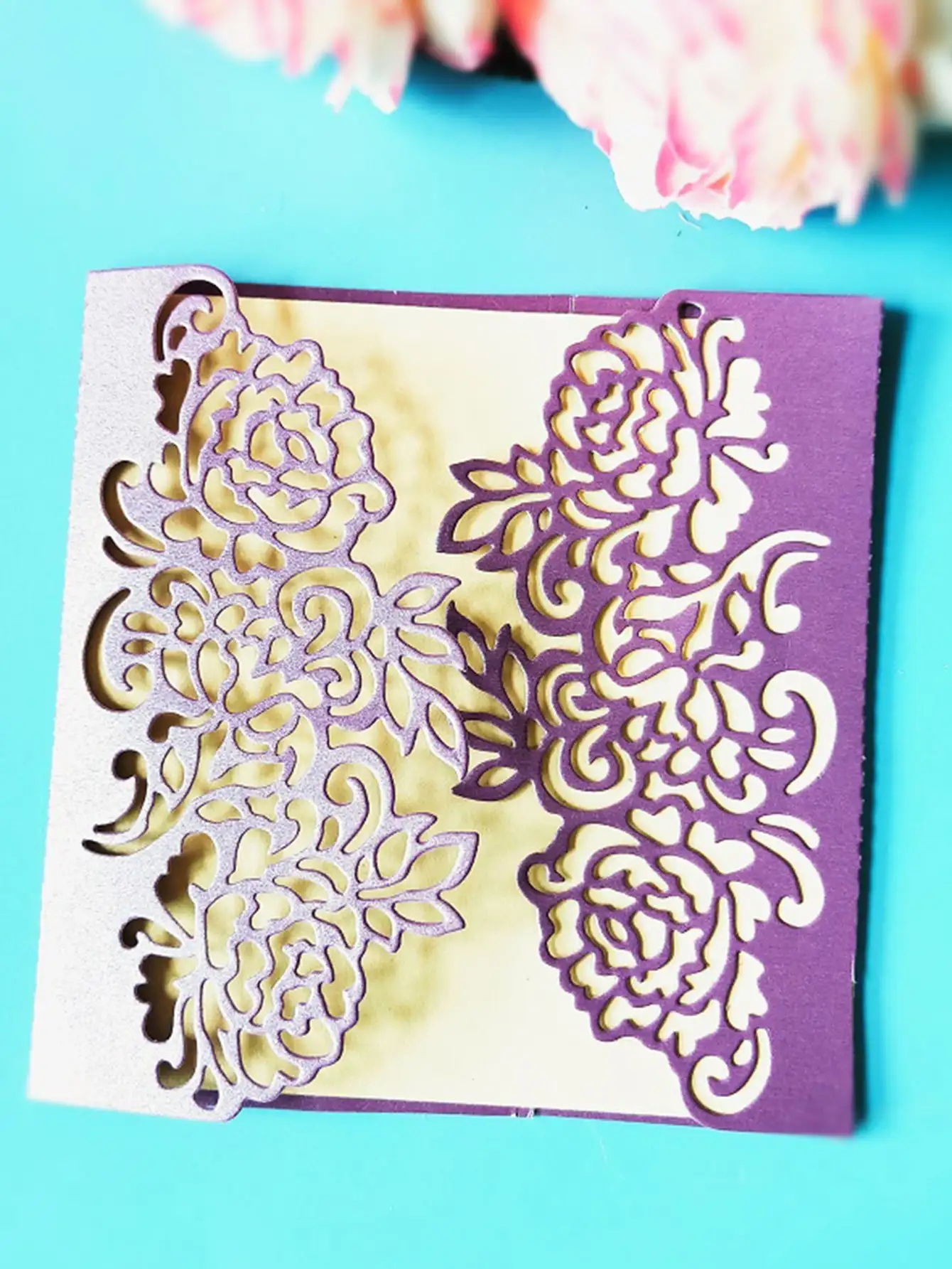 Metal Cutting Dies, Rose Invitation Flower DIY Scrapbooking Mold for Card Making Embossing Tool