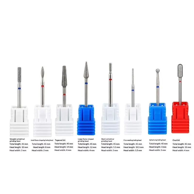1Pcs Electric Manicure Machine Milling Bit Diamond Nail Drill Bits Cuticle Accessory Rotary Burr Mills Cutter Nail Remover Tool