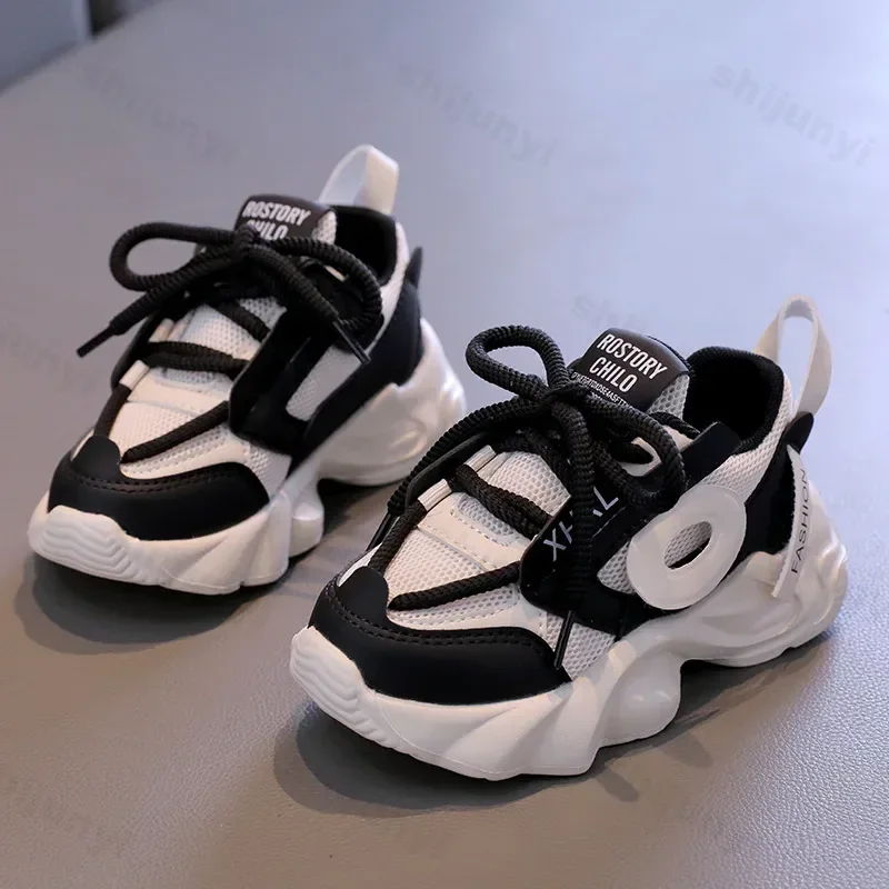 Kids Spring Sneakers Boys Girls School Casual Shoes New 2025 Outdoor Breathable Running Shoes Children Soft Sole Non-slip Sports