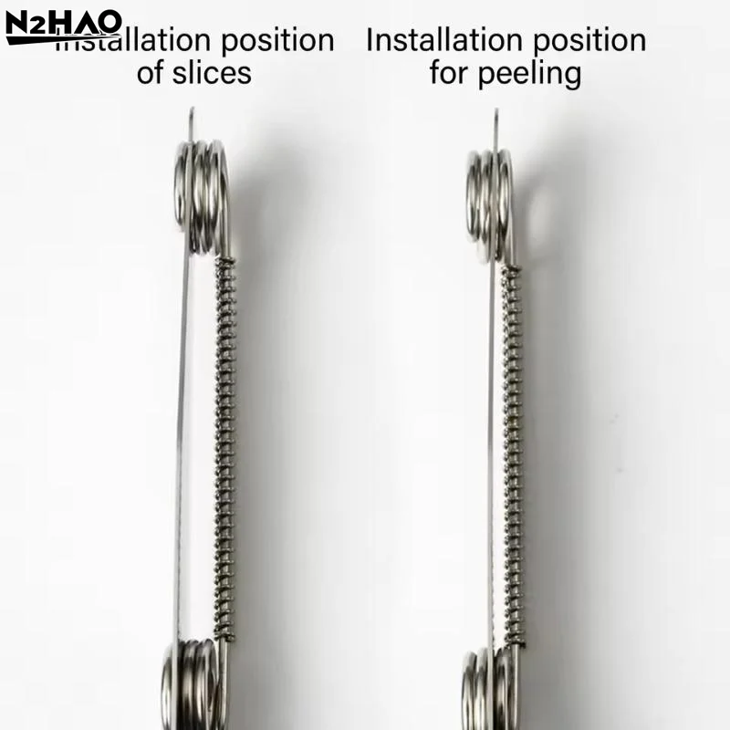 

Портативный нож-овощечистка для быстрой нарезки фруктов и овощей с пружинным механизмом для использования на кухне, из нержавеющей стали