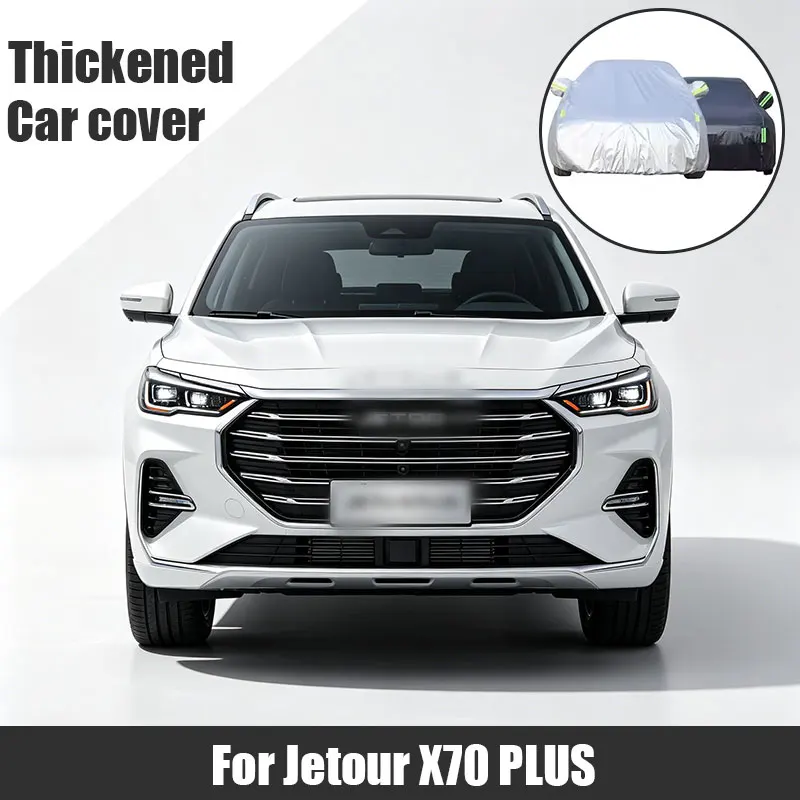 

For Jetour X70 PLUS Full Car Cover Side Zipper Design Waterproof Dustproof Sun Protection Outdoor Vehicle Cover