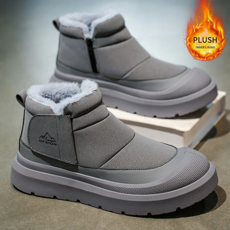 

Men Boots Outdoor Snow Boots New Winter Plush Warm Cotton Shoes High-top Non-slip Work Men Boots Waterproof Platform Ankle Boot