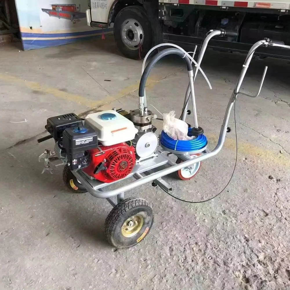 Wheeled Gas Cold Paint Road Line Marker Spraying Machine Hand Push Road Marking Striper For Road Construction Parking Lot