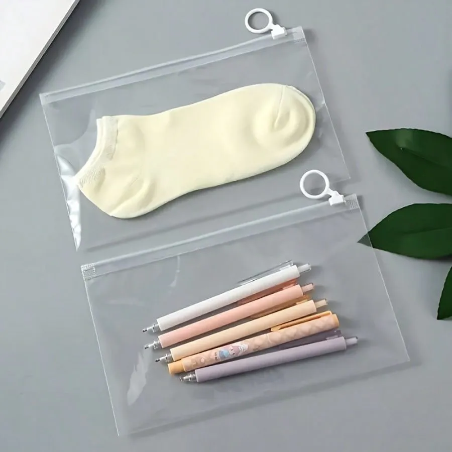 Frosted Transparent Storage Bags Waterproof Multi-Purpose Pouches with Zipper Portable Plastic Organizer Bags image 5