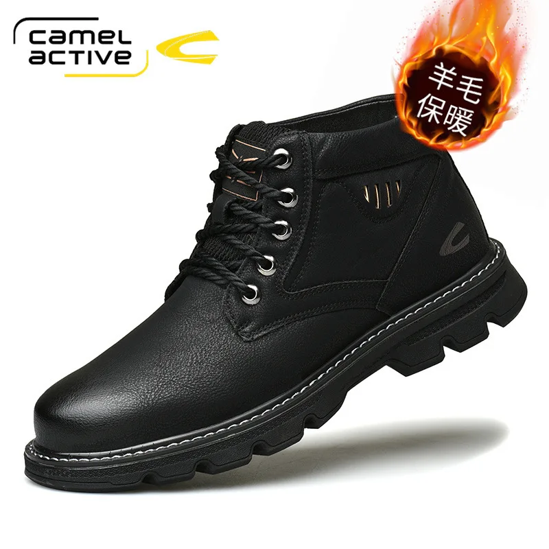 

Camel Active New Genuine Leather Men Boots outdoor Men Casual Shoes breathable Fashion Ankle Boots For Men High Top Winter Boots