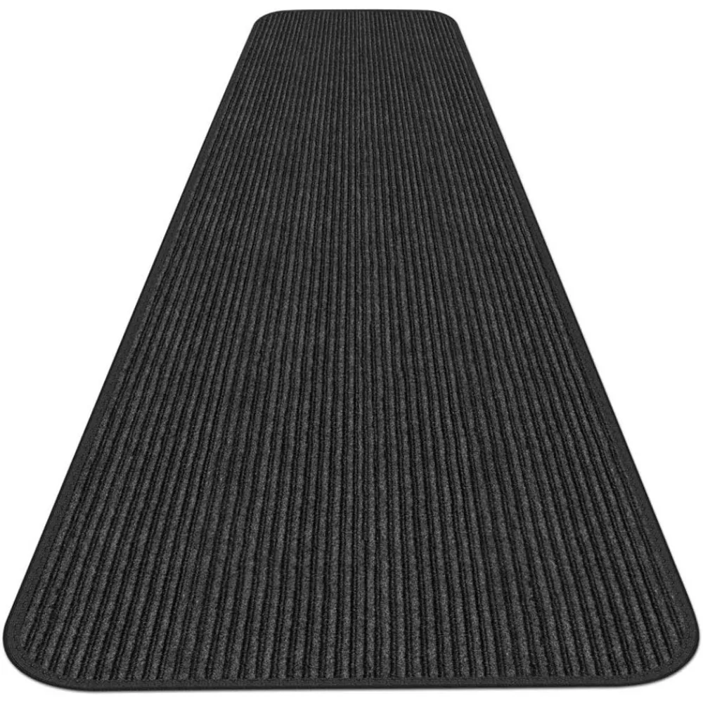 

Double-Ribbed Skid-Resistant Carpet Runner - Smokey Black - 3 Feet by 20 Inches