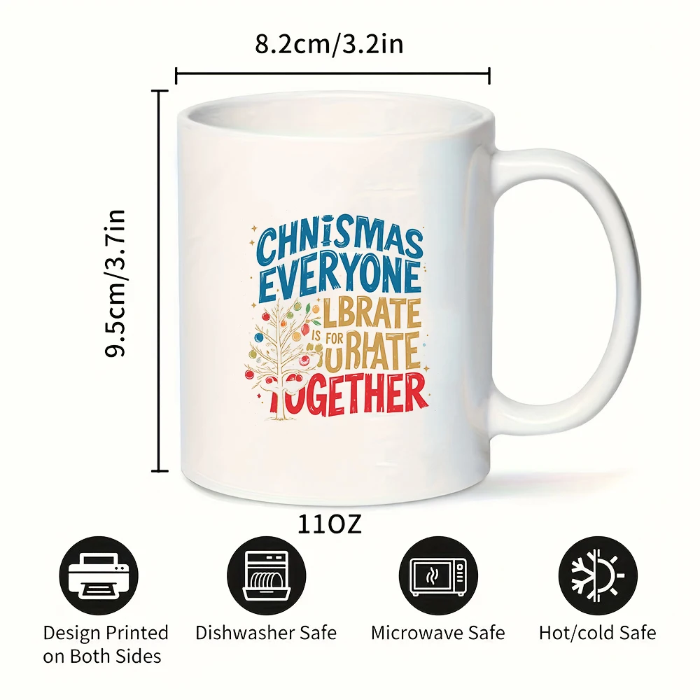 كوب سعة 11 أونصة + تصميم شجرة عيد الميلاد الكرتونية + كوب للأطفال + كوب إبداعي للمكتب العائلي + مجموعة هدايا العيد هدية عيد الميلاد #3