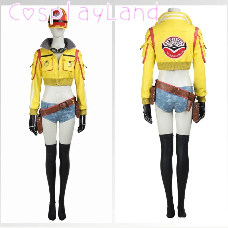 

FF15 Cindy Aurum Cosplay Costume FFXV Cindy Jacket Coat Hat Shorts Belt Boots Full Set and Individual Items Are Sold Women Suit