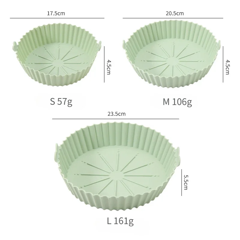 Forno da forno circolare Teglia da forno speciale in silicone Friggitrice ad aria Pentola in silicone Friggitrice ad aria Pad da forno 18/21/24 cm Riutilizzabile