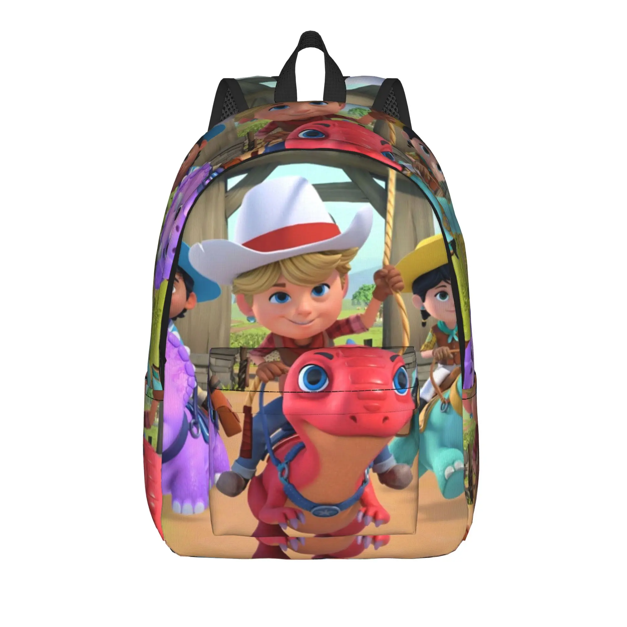 D-Dino Ranch Backpack  Unisex Polyester Travel Backpacks Soft Novelty School Bags Rucksack